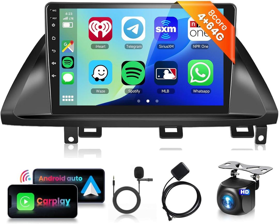 8Core 4G+64G Carplay Radio for Honda Odyssey 2005-2010 Car Stereo with 10.1'' 1280x720 IPS Touchscreen Wireless Carplay Android Auto, DSP/46EQ,Bluetooth 5.0 FM/RDS GPS WiFi MirrorLink SWC Backup Camera
