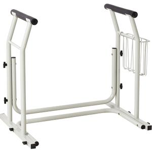 Deluxe Toilet Safety Frame, Freestanding with Magazine Rack, 300lb Capacity | Adjustable Height Bathroom Rail for Seniors, Disabled & Surgery Recovery