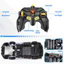 Getatoy Remote Control Car Transformer Toys for Boy 4-6 Years Old: One-Button Transforming Police Car with LED Light & 360° Rotation Drifting 2.4 Ghz Robot RC Car Christmas Birthday Gift Idea for Kids