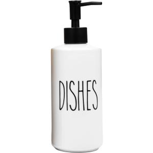 Heartland Home Porcelain 16oz Kitchen Soap Dispenser. Detergent Dispenser or Dish Soap Dispenser for Kitchen Sink. White Soap Dispenser, Modern Farmhouse Decor Dish Soap Pump for Kitchen Organization