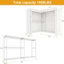 ULIFHOME E15C Max Garment Rack L Shaped Clothes Rack for CornerFreestanding Clothing Racks for Hanging ClothesHeavy Duty Closet System 57"W x 15.8"D x 78.4"HWhite Rack with White Dustproof Cover