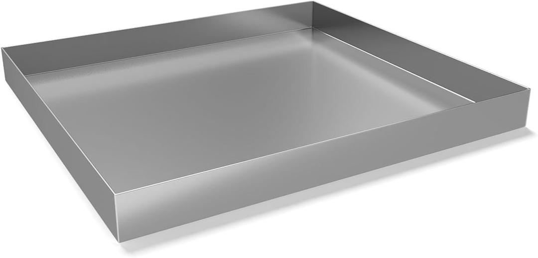 32" x 30" x 2.5" 304 Stainless Steel Washing Machine Drip Pan, Heavy Duty Washer Drip Tray Floor Protection for Under Washer Dryer, Floor Leak Protector for Laundry Room