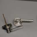 Door Handle Lock Square Interior Three-Bar Spherical 1Pcs(Round Silver)