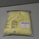 GORGLITTER Women's Cropped Button Up Fuzzy Cardigan Sweater Slouchy 3/4 Puff Sleeve V Neck Knit Tops (Yellow, M)