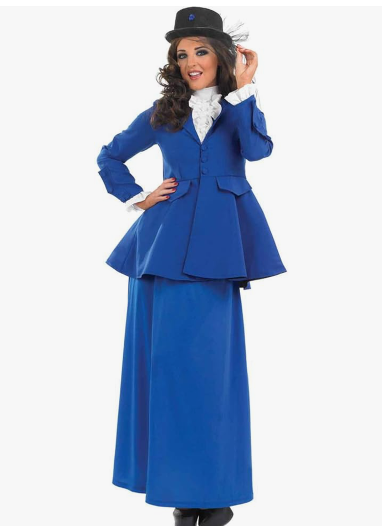 fun shack English Nanny Costume for Women, Adult Mary Poppins Book Character Outfit, Classic Nanny Dress