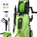 Electric Pressure Washer 5000 PSI,2.8 GPM Power Washer with Foam Cannon,Portable Cleaner with 33ft Hose Reel,4 Nozzle Tips,and Soap Bottle for Cars/Home/Driveways/Patios/Decks/Fences(Green)