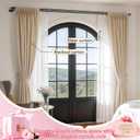USFOOK Black Wrap Around Double Curtain Rods Set, Blackout Dual Curtain Rods for Windows 66 to 120 Inch, Room Darkening Curtain Rod 32 to 115 Inch, Decorative Drapery Rods for Home, Metal