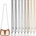8 PCS Purse Chain Replacement for Wallet Handbag Shoulder Bag Crossbody Bag, Iron Flat Chain with Metal Buckles, DIY Crossbody Straps (47 Inch/120cm