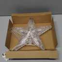 Christmas Tree Topper Star Warm White Light Christmas Tree Decor for Christmas Holiday Home Fit for General Size Xmas Tree, 8.7 Inch