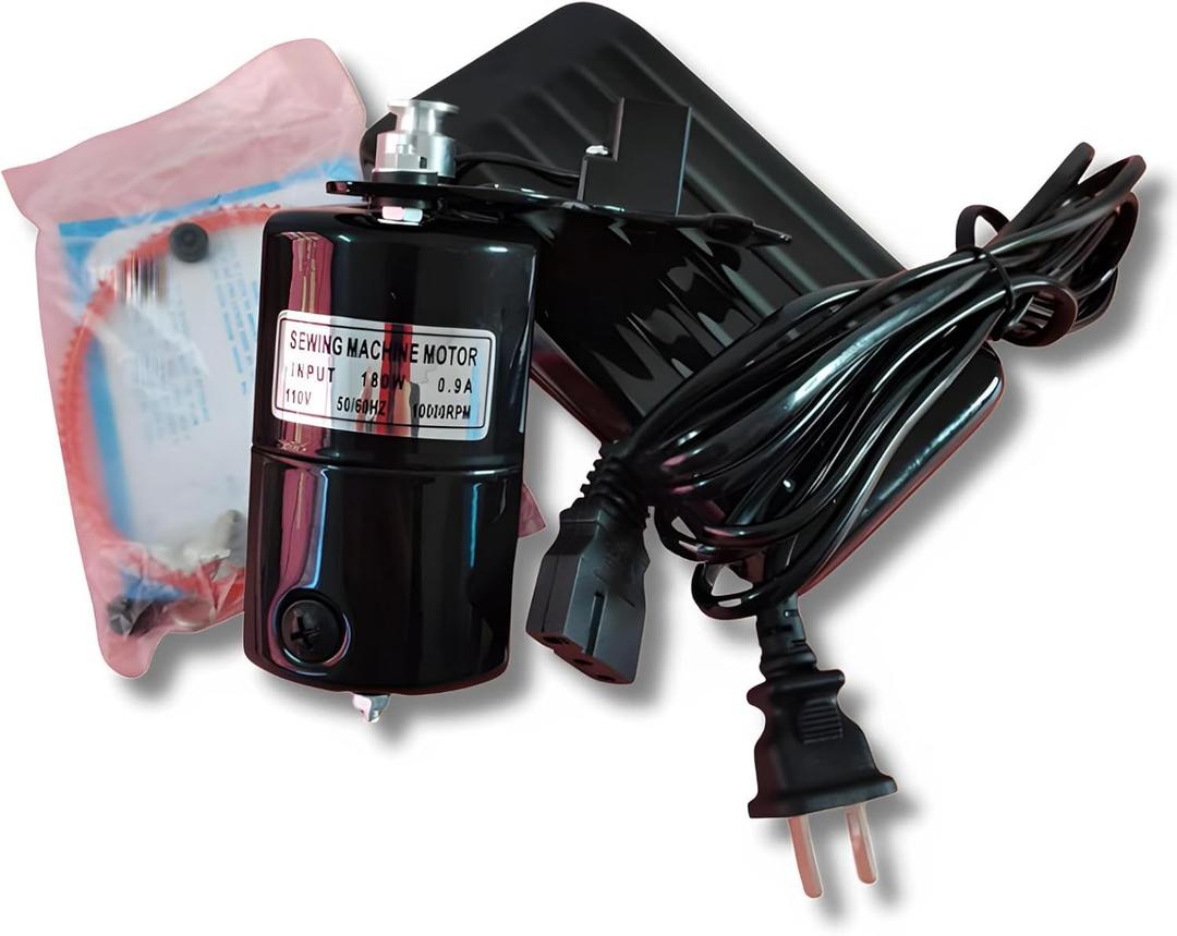 Sewing Machine Electric Motor with Foot Pedal Control Complete Set of Sewing Machine for Home Sewing Machines, 110V, 10000 RPM, 180W Counterclockwise