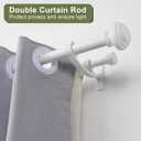 Double Curtain Rods 72 to 144 Inches with Solid Aluminum Alloy Brackets, 1 Inch Adjustable Drapery Rod, Heavy Duty Dual Curtains Rod for Window, Sliding Door, Bedroom Decoration, Matte White