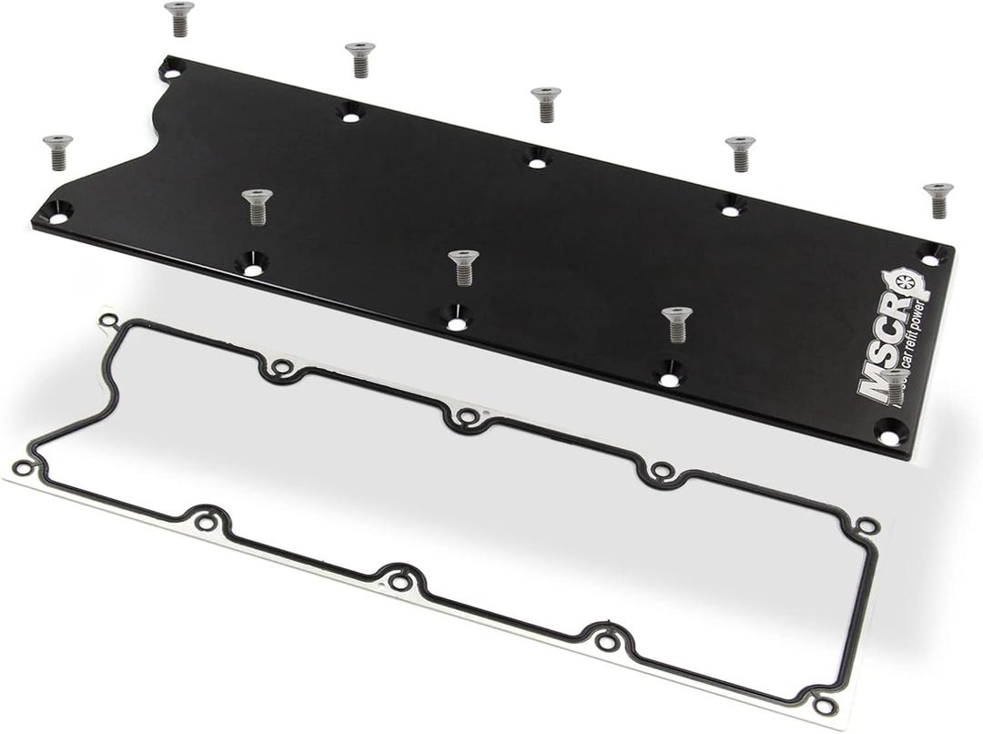 MSCRP LS Gen 3 Valley Pan Cover Plate with Gasket and Seals Low Profile Compatible with LSX LS1 LM7 LR4 LQ4 LS6 L59