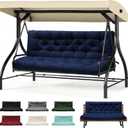 Porch Swing Cushions, Outdoor Swing Cushion for Patio Furniture, 2-3 Seater Replacement Cushion with Ties, Blue