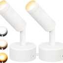 SUNVIE LED Spot Lights Indoor 3W Up Lights With Memory Function 3000K/4000K/5000K 120V Dimmable Uplighting for Plant Spotlight Accent Lighting 2 Pack (White)