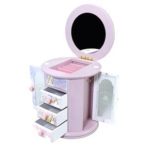 JIUYUAEZ Girls Jewelry Box Purple Jewelry Box For Girls Kids Jewelry Box Organizer Little Girl Gift