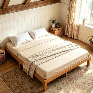Sweetcrispy Queen Size Bed Frame, Platform Bed Frame, 12 Inch
Queen Bed Frame, 12 IN Heavy Duty Wooden Slat Platform Bedframe, Underbed Storage, 700 LBS Capacity, No Box Spring Needed