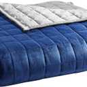 YnM Cooling Weighted Blanket for Adults, Cooling & Cozy Velvet Dual-Sided, 25lbs Heavy Bed Throw for One Person of 240lbs, Four Seasons Use (60x80 Inches, Queen Bed, Blue/Grey) (60 in x 80 in 25 lb, Blue/Greyexclusive)