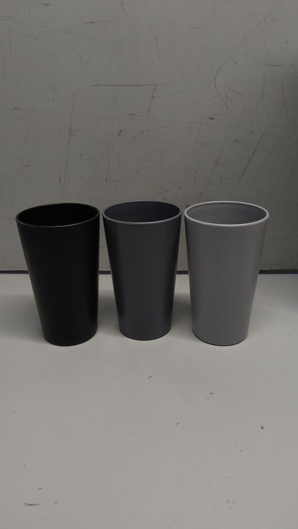 24 Pcs Unbreakable Plastic Cups Set, Reusable Plastic Cups, Stackable Water Tumblers, Drinking Cup for Kitchen, Outdoor, BPA-free, Dishwasher Refrigerator and Microwave Safe (3 Colors)