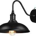 Dusk to Dawn Exterior Farmhouse Lighting Barn Light Fixture for House with Anti-ponding Bottom, Outdoor Barn Light Gooseneck Lighting for Garage Patio Porch (10.9" Diameter, 1 PC)