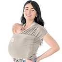 KeaBabies Baby Wrap Carrier  All in 1 Original Baby Carrier Newborn to Toddler Sling, Easy to Wear, Hands Free Bonding, Lightweight, Breathable Infant Wraps (Saddle Brown)