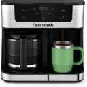 Pantrymade Dual Brew Coffee Maker | 12 Cup Glass Carafe & Single Serve K-Cup Combo | Programmable Touchscreen Coffee Machine for Ground Coffee or Pods | Auto Shut-Off, Black