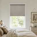 100% Blackout Roller Shades for Windows Cordless Linen Fabric Roller Blinds Thermal Insulated Fabric UV Protection Shades for Home Office Bedroom Door Bathroom Winodow Free-Stop System 31" W x 72" H