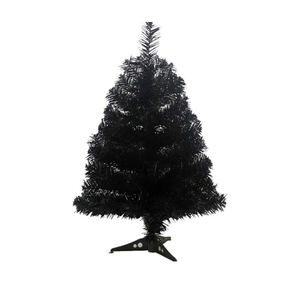 Jackcsale 2 Foot Artificial Christmas Tree Xmas Pine Tree with PVC Leg Stand Base Holiday Decoration Black