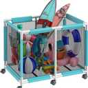 220 Gallon Gallon Extra Large Pool Storage Bin, Pool Toy Storage, Pool Float Storage Organizer, Floats Equipment 360 Rolling Pool cart for Pool Noodles Floats, Toys, Balls
