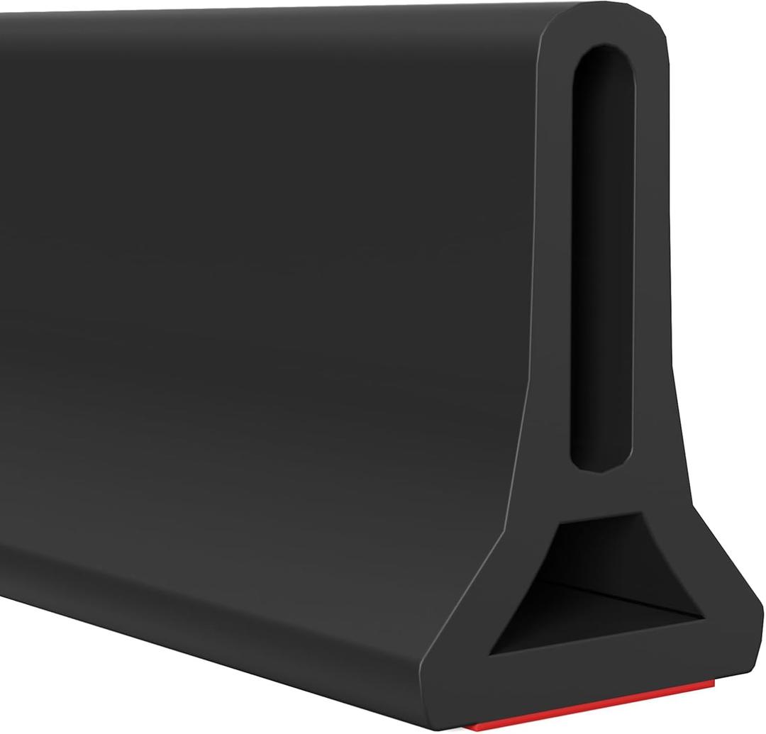 Hi-Na 6ft Collapsible Shower Threshold Water Dam Water Barrier for Shower and Water Stopper Keeps Water Inside Water Threshold for Wet and Dry Separation (6ft, Black)