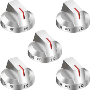 DG94-03500AA DG94-03500AU Samsung Gas Stove knobs Replacements, Silver Stainless Steel Gas Range Control Knob Replacement for Samsung NX60T8(111/311/711) SS Series(Silver/5)
