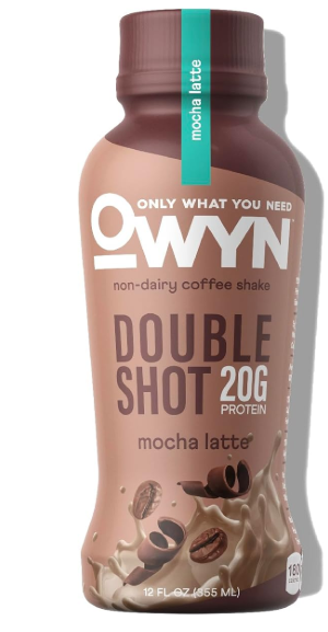 2 x OWYN Double Shot, Mocha Latte Protein Shake, 20g. Protein, 12fl oz. (EXP 05/25/26)