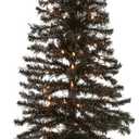 National Tree Company 4 ft Pre-Lit Black Tinsel Mini Artificial Christmas Tree, 70 Clear Lights, 110 Tips, Includes Stand