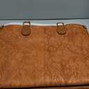 LOVEVOOK Laptop Tote Bag for Women, 15.6 Inch Large Capacity Vintage Leather Work Computer Bag, Business Casual Shoulder Handbag, Brown Embossed