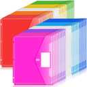 Forvencer Binder Pocket, 48 Pack Super Heavyweight Poly Binder Pocket with Tight Closure, File Folders Side Loading, 3 Ring Binder Organizer, Letter Size, Assorted Colors