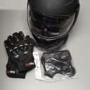 Adult Modular Motorcycle Helmets, DOT Approved Flip up Dual Visor Full Face Helmet for Men Women Moto ATV UTV Snowmobile ADV Four Wheeler Street Bike with Gloves & Mask (X-Large, Black)