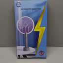 Electric Fly Swatter Racket, Mosiller 2 in 1 Smart Bug Zapper & Power Take Off Generators with USB Rechargeable Base, Powerful Mosquitoes Trap Lamp & Fly Killer for Home, Bedroom (Light Grey1 Pack)