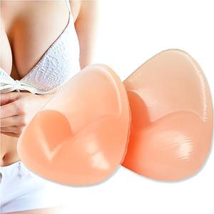 Bra Pad Breast Enhancers, Upgraded Silicone Bra Insert Triangle Waterproof Bra enhancement for Swimsuit Bikini Sport Bra, Skin