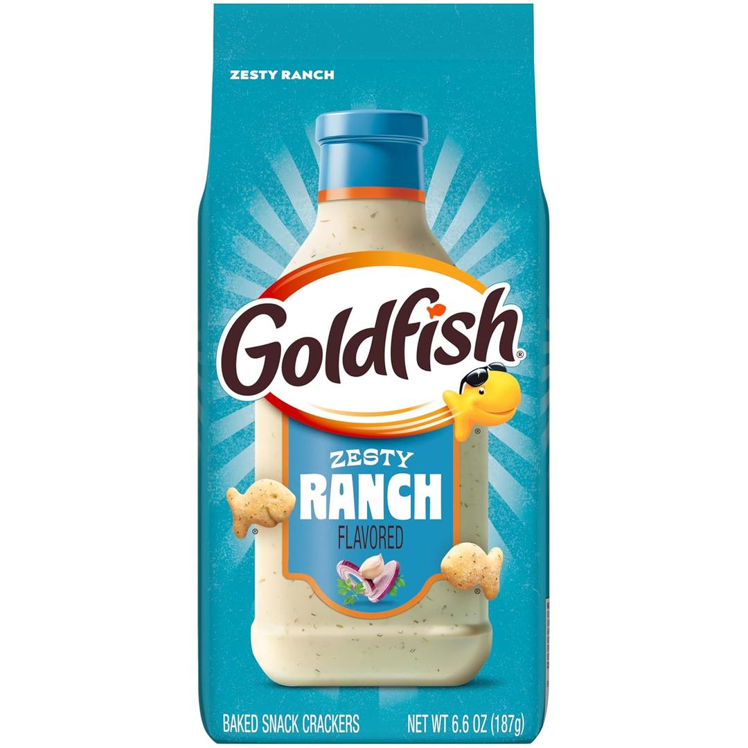 4 x Goldfish Zesty Ranch Flavored Crackers, 6.6 Oz Bag (EXP 06/07/26)