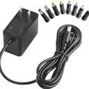 Universal 9V 2A Power Supply Charger 6.6FT, 100-240V AC Adapter to DC 9V 2A 1.8A 1.5A 1A 0.8A 0.5A Power Cord 8 Interchangeable plugs for Arduino UNO R3, Schwinn Bike, Crosley Cruiser Record Player