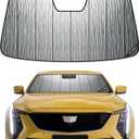 Pigenius Windshield Sun Shade for Cadillac CT5 2020-2026 (Sedan) Luxury/Sport, Reversible Silver/Black