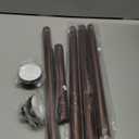 Ausemku Shower Curtain Rod 32-80 Inch Adjustable - 1 Inch Diameter Heavy Duty No drill Spring Tension Shower Rod, Non-Slip Rustproof Telescopic Rod for Bathroom, Brown