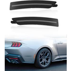 Rear Red LED Side Marker Lights for Ford Mustang 2024+, Smoke Lens Side Reflectors Lamps for Mustang Gen7/S650 2024 2025 Accessories (Rear, 2PCS)