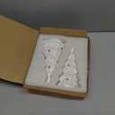 2 PCS White Ceramic Christmas Tree with Lights Ceramic Christmas Trees That Light Up for Tabletop Decor, Frosted Xmas Tree Set Elegant Christmas Tree for Home, Gift & Winter Village (7.68'' & 6.3'')