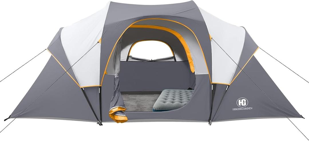 HG 10 Person Camping Tent - Large Family Tent for Camping, Easy Set Up Portable Dome Tent, Windproof Outdoor Tent for Hiking, Backpacking, Traveling, 14'x11'x74''(H)
