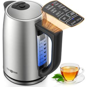 Electric Kettle Temperature Control, 1.7L Electric Kettle with 6 Temperature Settings, 1500W Cordless Hot Water Boiler Heater, Strix Thermostat, Touch Control, Auto-Shutoff/Boil-Dry Protection