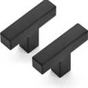JOY DECOR Cabinet Knobs, Black Cabinet Handles, 2 Pack Kitchen Knobs 2 Inch, Single Hole Drawer Handles for Dresser Drawers