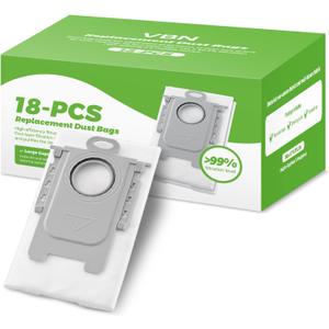 VBN 18 Packs Q10 Q7 Q5 Dust Bags for Roborock Q7 M5+, Q10 S5+/Q10 X5+, S8 Pro Ultra, S8+, Q7 Max+, Q5+, Q5 Max+, S7 Max Ultra,S7 Maxv Ultra and Q8 Max+ vacuum bag replacement, 3.6L