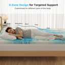 DUMOS 4 Inch Memory Foam Mattress Topper Queen, 5-Zone Cooling Gel Infused Pressure Relief Mattress Pad for Back & Hip Pain, Soft Dorm RV Camping Bed Topper, Blue