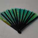 SoJourner Bags Rave Fan - Large Folding Fan - Clack Fan Hand Fan for Raves, Halloween, Burlesque, Rainbow Outfits for Women & Festival Accessories