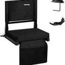 Stadium Seats for Bleacher Chairs with Back Support and Soft Cushion, Wide Portable 600D Water-Resistant Padded Stadium Seat (14.1 x 10.6 inch, Black)